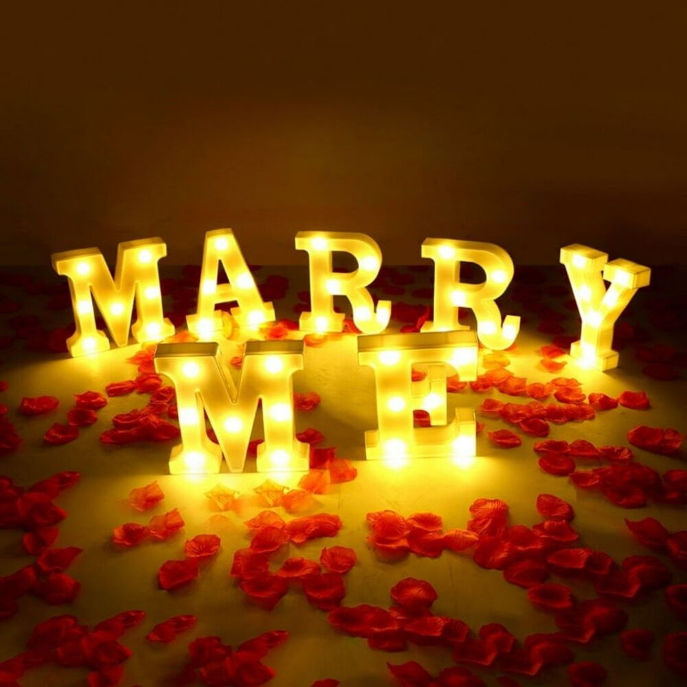 Light Up "Marry Me" Letters Set NEW